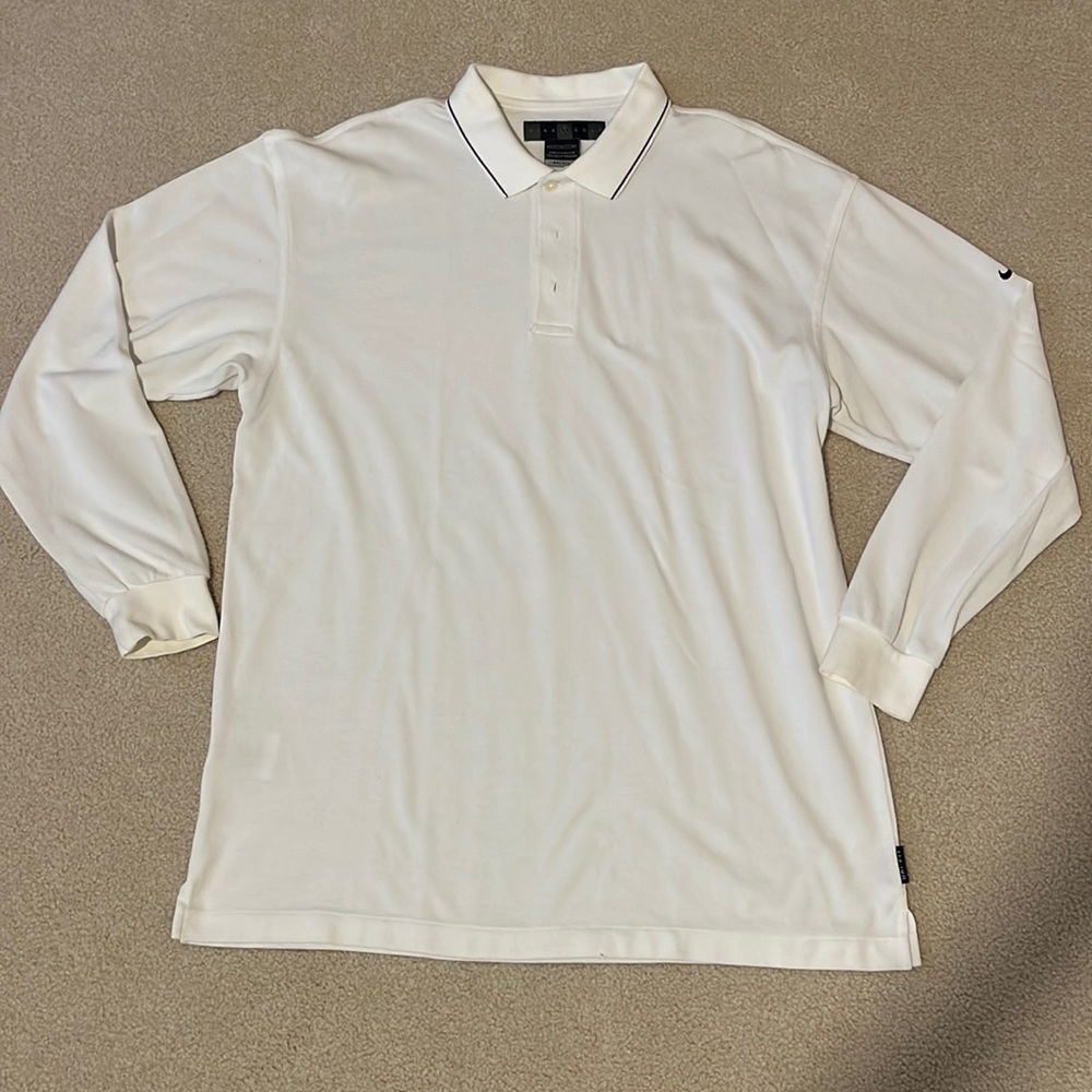 mens long sleeve vintage nike golf polo